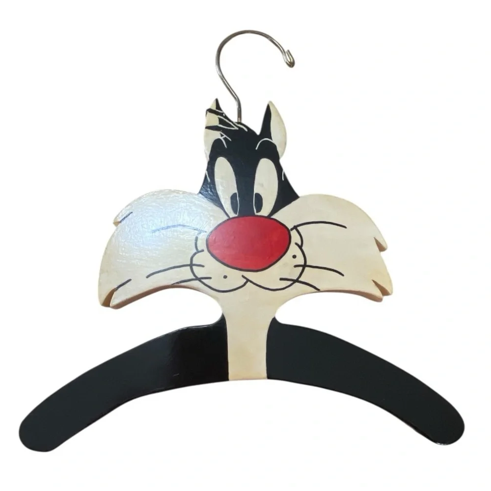 Vintage Warner Bros Looney Tunes Sylvester the Cat Wooden Kids Hanger